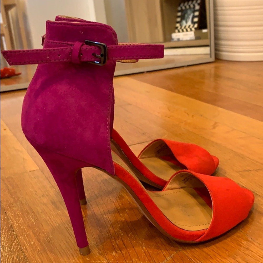 Zara color block heels.